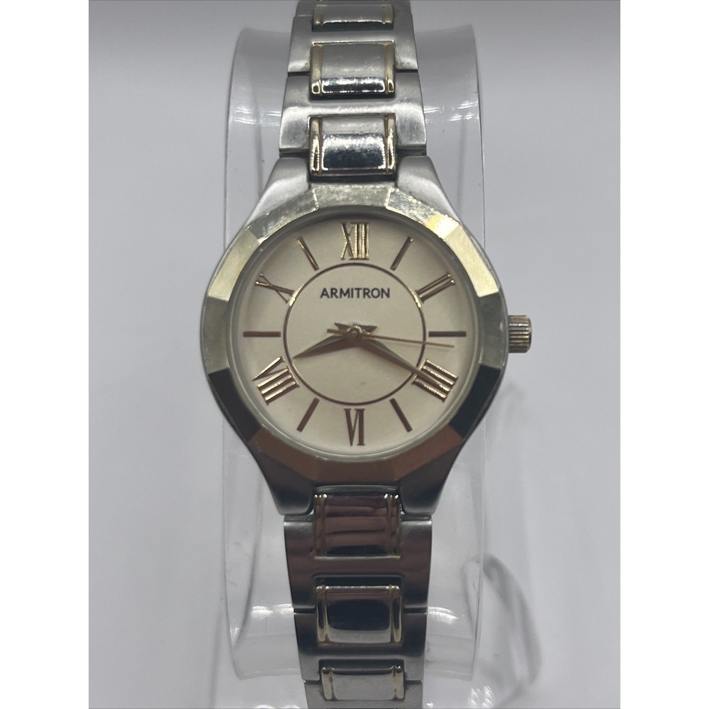 Armitron Women's Quartz Watch Silver Tone Band 75/5605-‎ New Battery